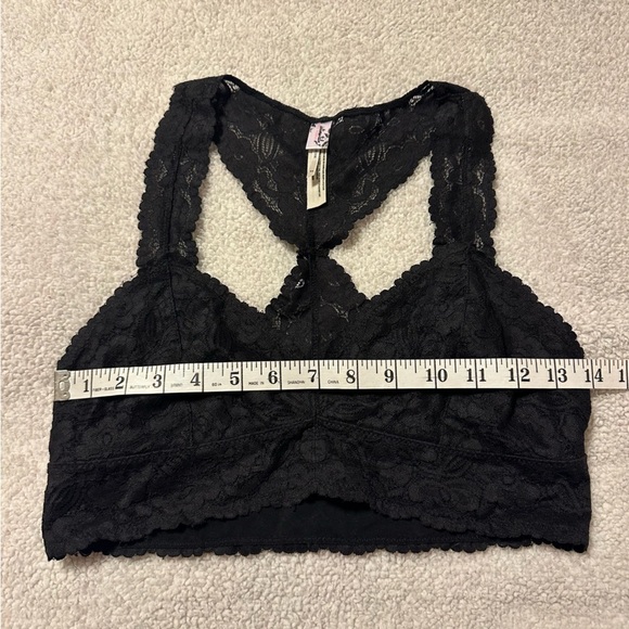 Free People • Galloon Floral Black Lace Racerback Bra Bralette - Picture 10 of 16